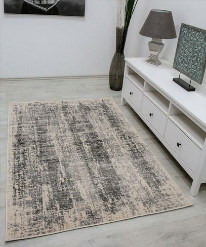 Tapis gris crème abstrait - gris,
