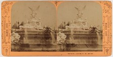 PARIS Exposition universelle 1889 fontaine lumineuse de Coutan Photo Stereo 