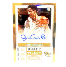 John Collins Draft Ticket Rookie Auto /99 GOLD Wake Forest