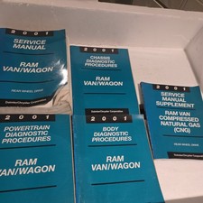2001 ORIGINAL FACTORY DODGE RAM/VAN WAGON SERVICE REPAIR MANUAL SET OF 5 BOOKS