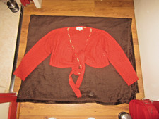 très joli cardigan rouge corail catimini 8 ans neuf étiqueté aucun défaut