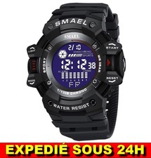 Montre Homme Sport Militaire Luxe SMAEL 8050 Étanche LED Grand Cadran Numérique