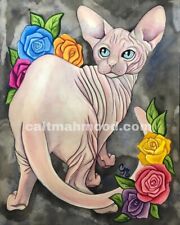 Sphynx Cat | Hairless Cat | Cat Themed Presents | 5x7 Art Print By Cait Mahmood.