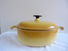 Cocotte La Mama 21 cm Le Creuset  jaune orangé Design Enzo Mari années 70