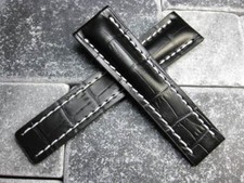 24mm Bracelet Cuir Noir Super