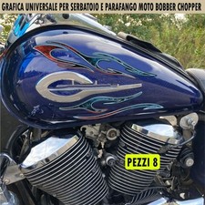 Kit 8 autocollants moto bobber