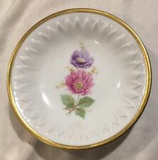 Dresden Western Germany 4” Plate Gold Trim Floral Design Alka Kunst Bavaria *EX+