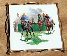 Sous Plat Carrelage Tierce Course Hippique Jockey Chevaux bistrot bar PMU déco 