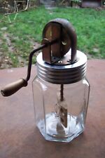 Antique 2 Liter Glass Butter Churn "Fleur de Lys" Paris Nova Deposited.