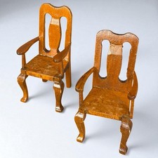 Lot 2 chaises miniatures bois