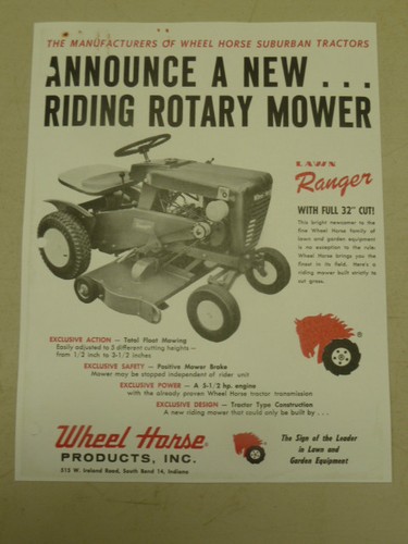 Vintage 1961 wheel - horse, lawn