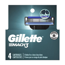 Gillette Mach3 Men's Razor Blade Refill Cartridges - Pack of 4 Cartridges