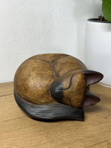 Sculpture bois chat animal - bois,
