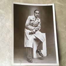 Grande Photo Cabinet Gentleman Dandy 1930 Détective Privé Ecrivain