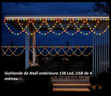 Guirlande de Noël extérieures 138 Led,  USB de 4 mètres