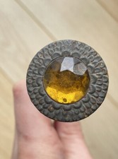 Large Orange Rhinestone Hat Pin - 2.9cm Art Nouveau 1900