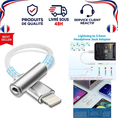 Adaptateur lightning vers - lightning, jack