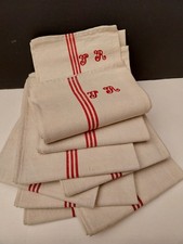 TORCHON ANCIEN LITEAUX ROUGE