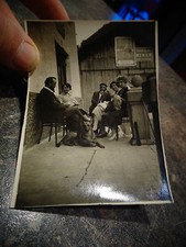 Antique photograph rest on the terrace poster bicycle Peugeot chocolate menier 