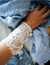 🤍Ewa I Walla 💐Manchettes Ajustable En Dentelle 🫶 Adorable🤍Blanc..Sold Out