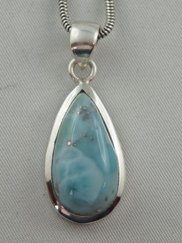 Pendentif larimar goutte - larimar,