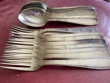 9 fourchettes et 11 cuillères en métal argenté alfenide 84