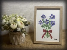 Aquarelle Fleurs Signée