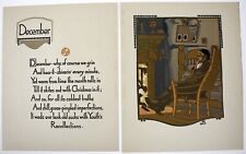 GUSTAV BAUMANN Color Woodblock Print Lithograph DECEMBER Beautiful Condition!