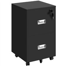 Caisson de Bureau avec 2 Tiroirs Meuble Rangement �� Roulettes  Papier Dossiers