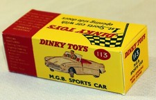 DINKY TOYS BOITE REPRO VIDE 113 M.G.B. SPORT CAR