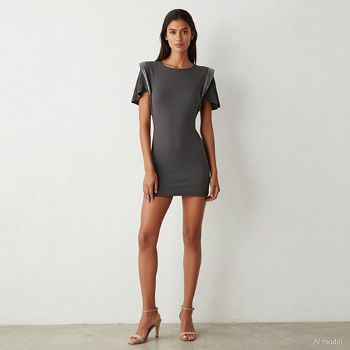 Soirée glam robe courte grise - soirée,