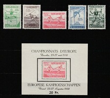 BELGIQUE - N° Yvert 827/831 + Bloc 29 Neufs X - Championnats Athlétisme 1950