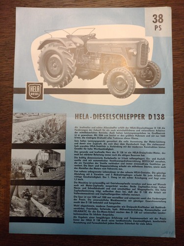 Original hela d138 tractor - hela,