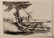 carte postale Sport ski nautique humour Claude Serre