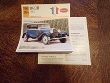 FICHE carte CARD voiture auto France bugatti type 49 1930.1934