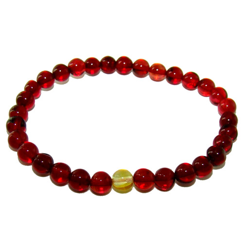 Bracelet adulte ambre rouge - bracelet,