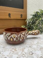 Large Enameled Terracotta Skillet - Stamped Stoneware Pots Digoin France