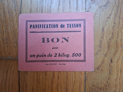 Rationnement ticket de pain - rationnement,