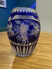 Vase en cristal Bleu Art Deco