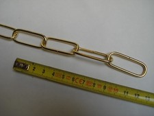 Chaine maille rectangle acier laitonné, 1 mètre, suspension luminaires (réf C2)