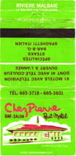 Chez Pierre Bar Lounge, Rest-Motel, Steaks, BBQ Vintage Matchbook Cover