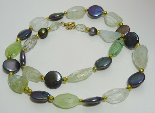 Collier perles noires - perles,