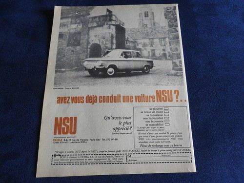 Publicité automobile nsu - publicité,