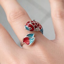 Bague poisson colorée