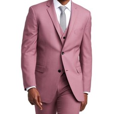 Costume Homme Mariage Costume Sur-Mesure Rose Pink Men Wedding Suits Custom Made
