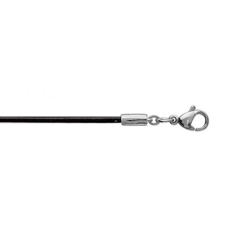 Cordon cuir 70cm noir - -,