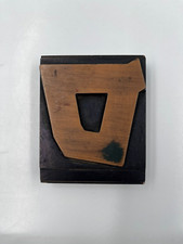 Bloc d'imprimantes LETTERPRESS original lettre hébraïque "ס" métal sur bois, ...