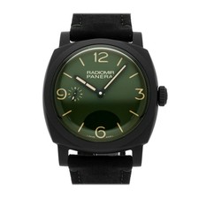 Panerai Radiomir Noir Céramique Manuel Vert Cadran Bracelet Montre 48mm Pam 997