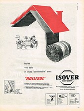 ADVERTISING 1960 ISOVER SAINT-GOBAIN insulation ROLLISOL