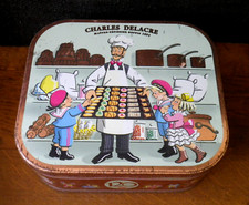 Boîte à Biscuits Charles Delacre Maître Patissier depuis 1891 avec les Triplés